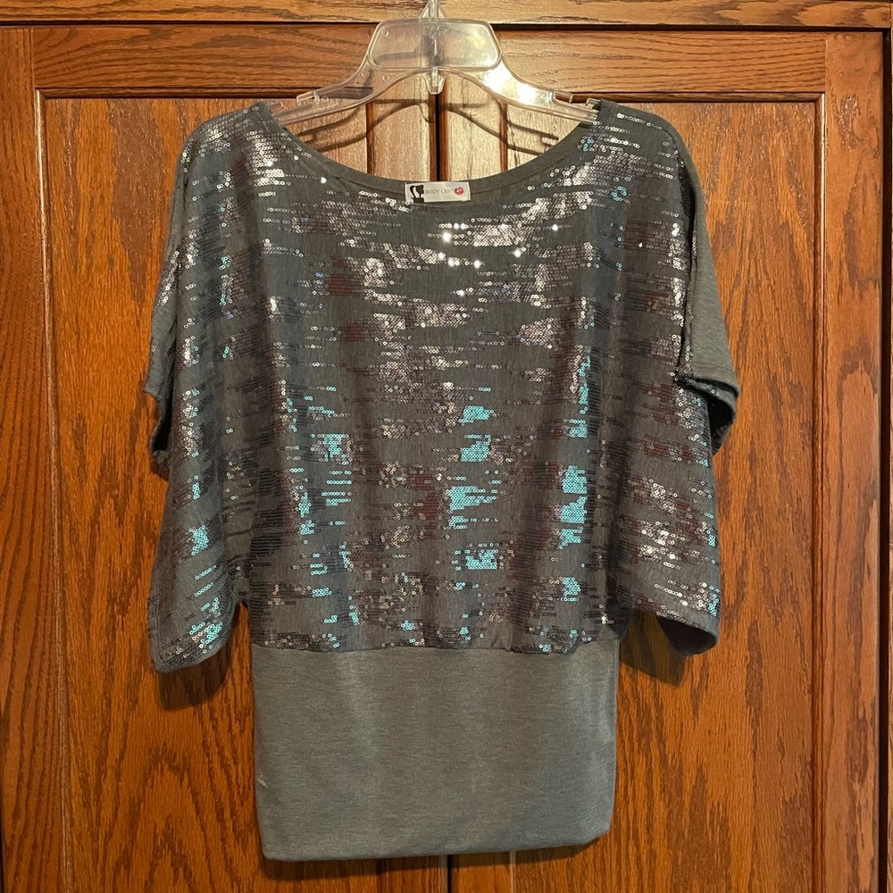 Body Central sequins top dolman sleeves small